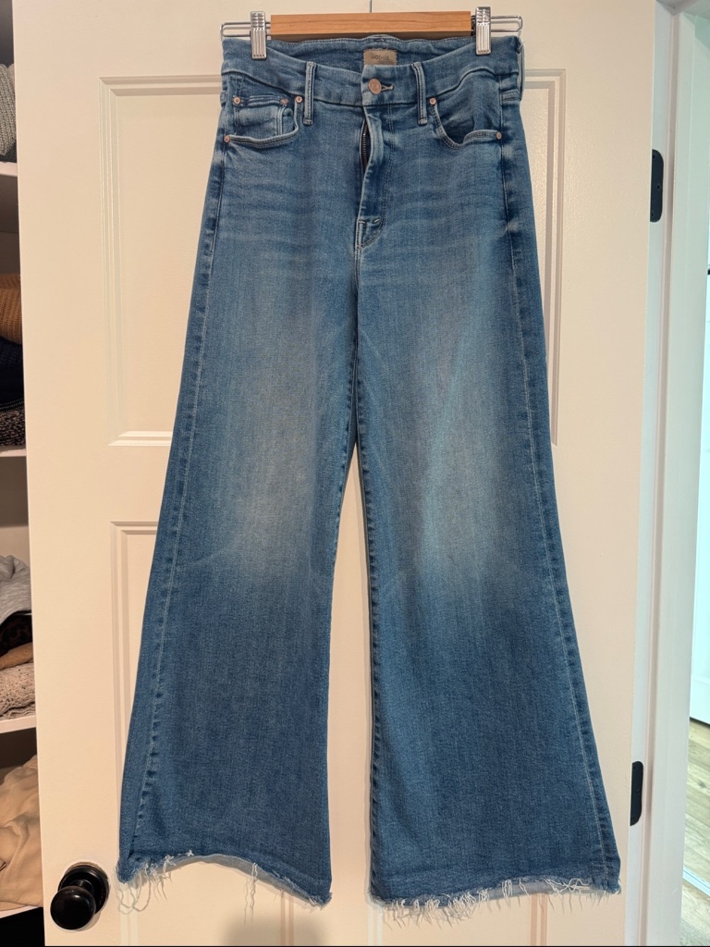 MOTHER
The Roller High Rise Wide Leg Jeans in Riding the Cliffside